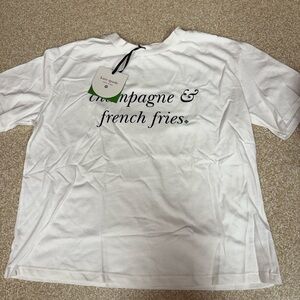 Kate Spade Champagne and French Fries Tee size M